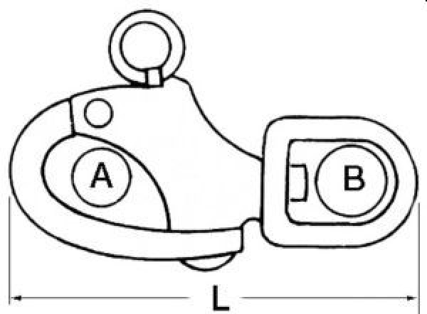 Schnappschäkel Spinnaker dreh.Auge AISI 316 87 mm