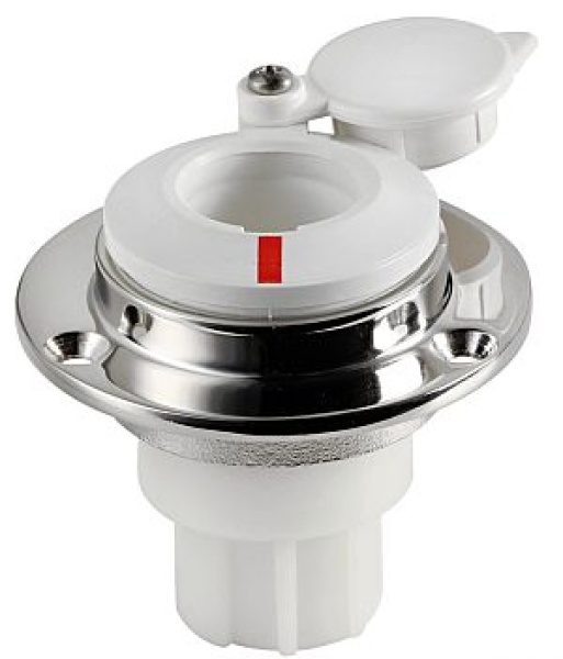 VA-Stahl Sockel gerade f.ausziehbahrer Schaft weiß