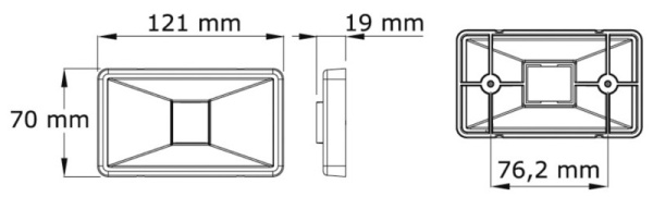 Mouse Stern Navigationslicht VA-Stahl viereckig