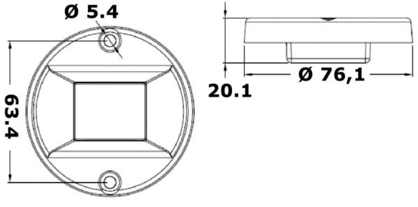 Evoled Navigationslichter Hecklicht 135° ABS weiß