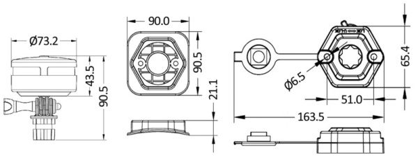 Navilight 360° zweifarbiges Licht 1NM Schwenkbar mit Drehgelenk