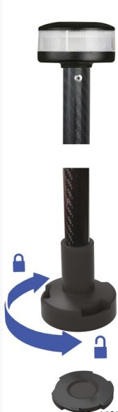 360° drahtloser Leuchtstab, weiß 60 cm Kunststoff-Halterung