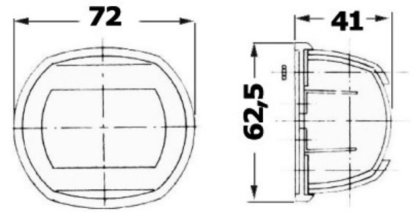 Compact Led-Navigationslicht 135° weiß
