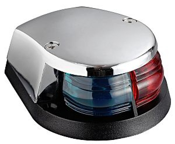 Buglicht zweifarbig rot/grün Deckel verchromt