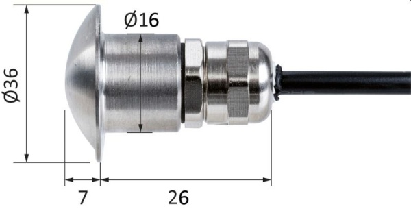 LED-Orienterungslicht, weiß VA-Stahl-Gehäuse, hochglanzpoliert
