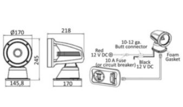 One LED Elektro-Scheinwerfer 12 V