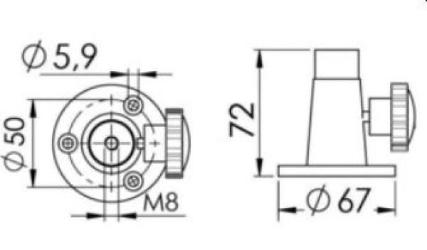 Halterung f. Leuchten, Deckmontage