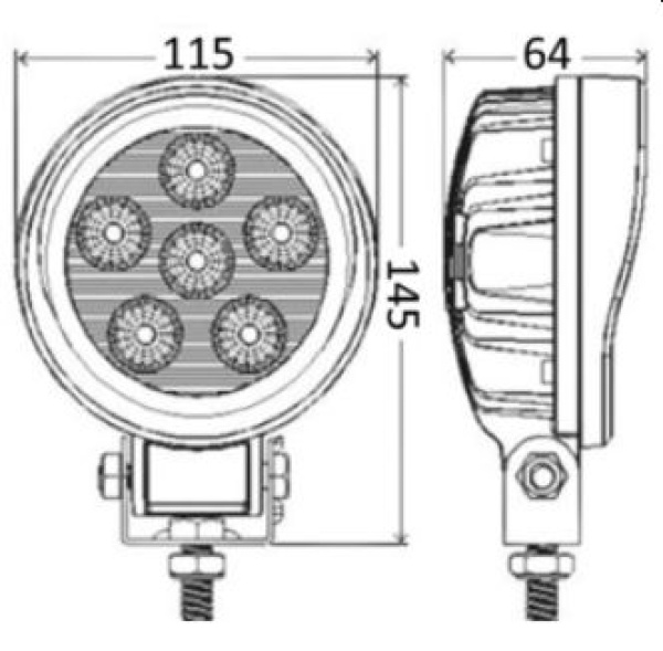 HD LED-Scheinwerfer f.Roll-bar,schwenk 18W 10/30V