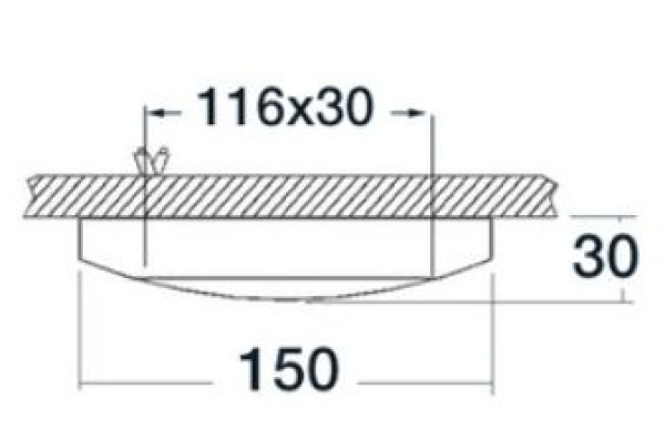 Polaris Einbauleuchte, hochglanzpoliert 12/24V 5W - Zusatzbild 1