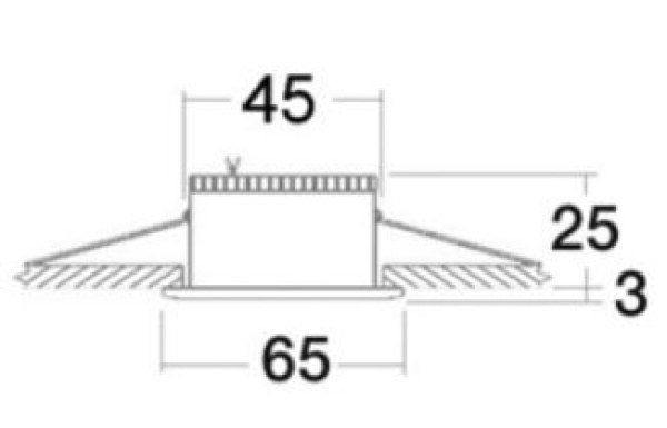 Atlas Einbauleuchte, hochglanzpoliert