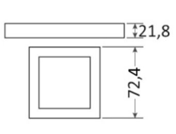 LED-EinbauDeckenleuchte gering 4eck Touch Schalter - Zusatzbild 1