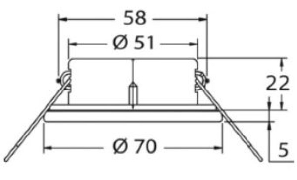 Atria Halogenleuchte VA-Stahl, poliert m. Schalter