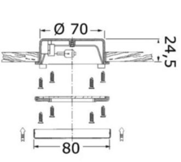 Hydra Leuchtel aus VA-Stahl poliert 10 W