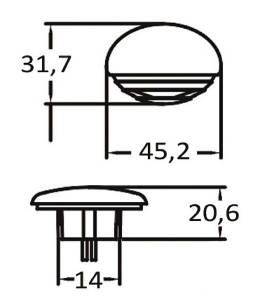 Eingebaute LED-Orienterungsleuchte, weiß Lumen: 5