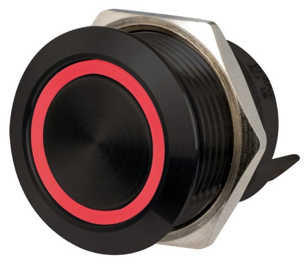FLAT-Schalter Edelstahl Schwarz ON-OFF 12/24 V RBW