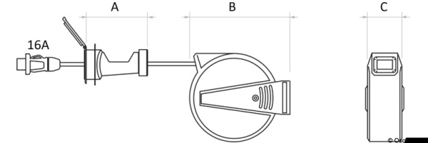 Einziehbares Stromkabel f.Landanschluss 16A