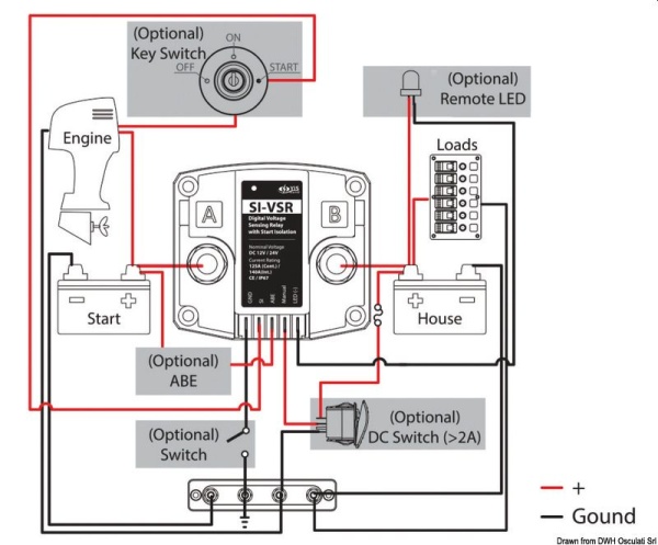 Spannungsempfindliches Relais (VSR) mit Starter-Tennung