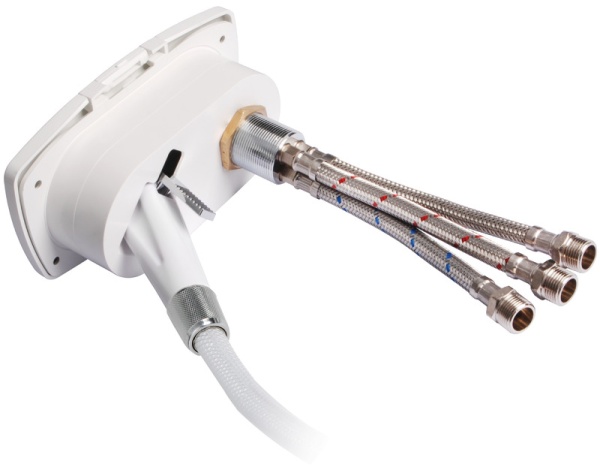 Duschbox, verchromt PVC-Schlauch 4m