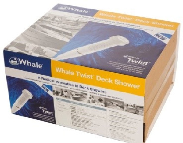 Integrierte Dusche WHALE Twist Mk2, 150 × 120 mm, Weiß