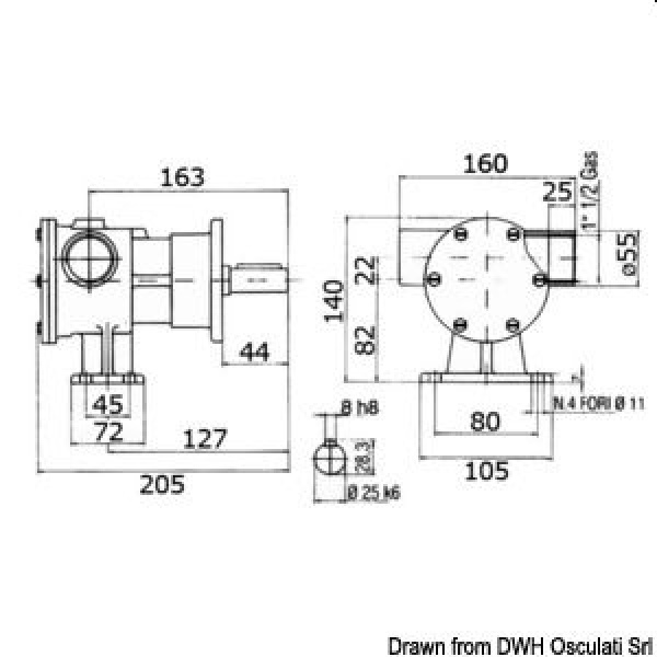 Nauco 40, 1" 1/2 Anschlüsse, bis 800PS