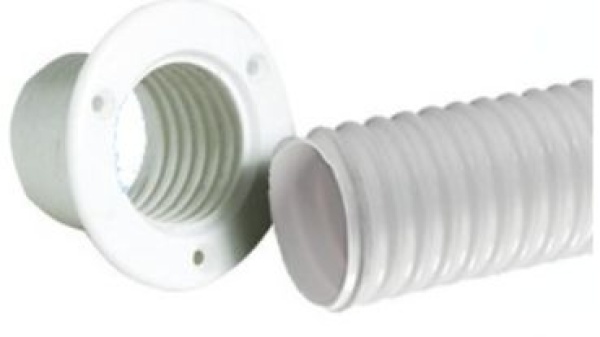 Spezialschlauch aus PVC für Kabel von Außenbordern weiß
