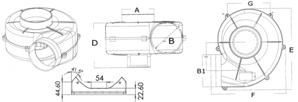 Zentrifugallüftgebläse m. Bügel 24 V 16 A