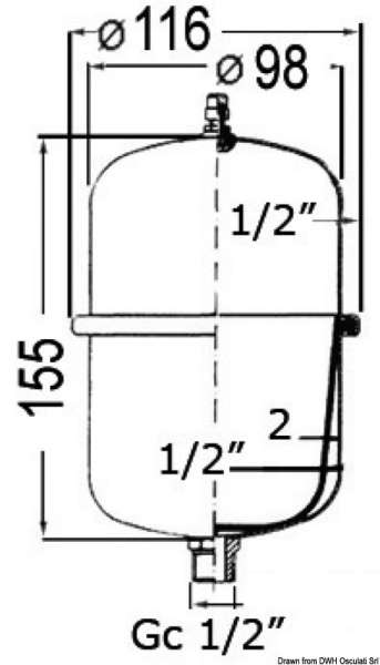 Druckausgleichsbehälter f.Autoklav/Wasserhitzer 1l