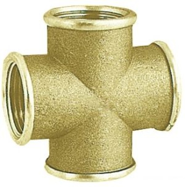 Kreuzanschluss Messing Innen 1"1/4