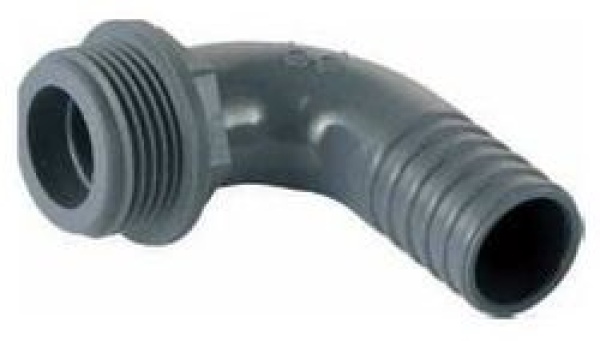 PP 90°-Schlauchanachluss 1" x 30 mm