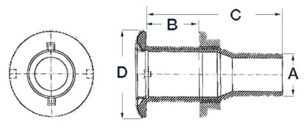 Borddurchlass 1"1/2 m. Rückschlagventil Schlauch