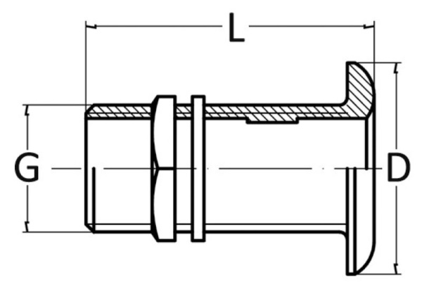 Borddurchlass Messing natur 1"