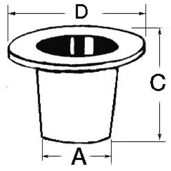 Borddurchlass m. Gewinde Kunststoff weiß 1/2"