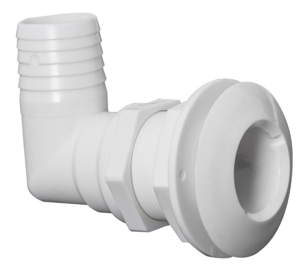 Borddurchlass 90°  Kunststoff weiß 1"1/2 x 38 mm