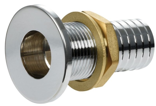 Borddurchlass bündig Messing verchromt 2" x 56 mm