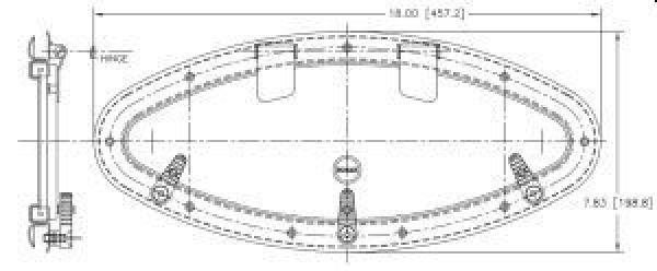 BOMAR Bullauge Flagship ellipsen AISI316 460x200mm