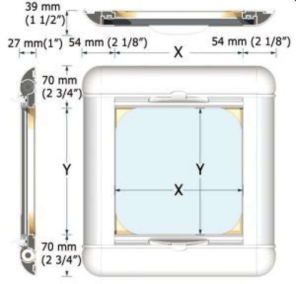 Surfaced SkyScreen Für Lewmar-Luken Serie "Low Profile" und "Flush-Hatch", 22
