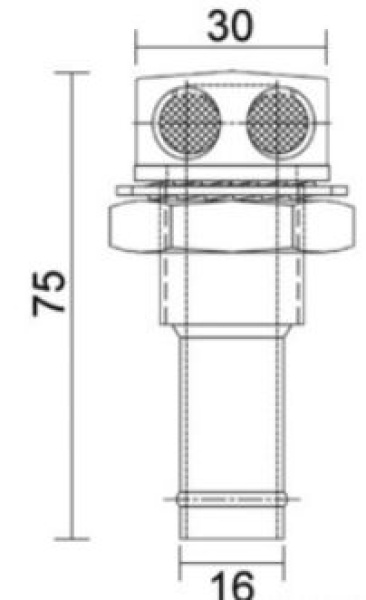 Tanklüfter gerade 16 mm - Zusatzbild 1