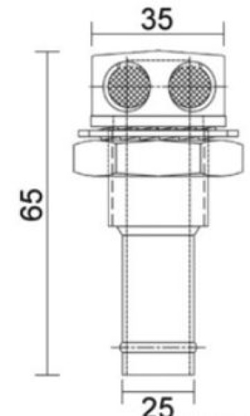 Tanklüfter gerade 25 mm