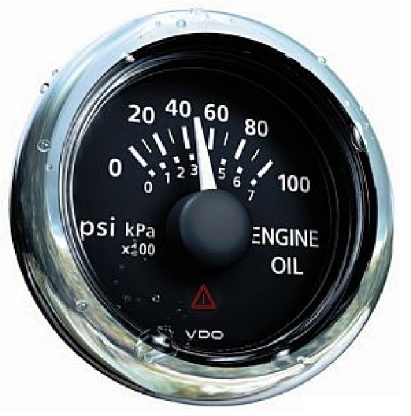 Öldruckmesser, schwarz 10 bar/150 psi