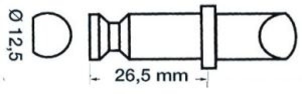 Ruderdolle Kunstoff/Messing 12,5 x 26,5 mm f.  E6608015