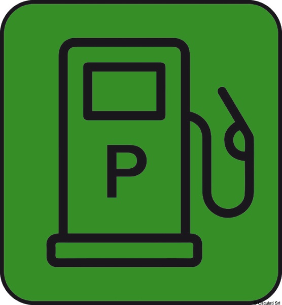 Aufkleber für den Kraftstofftank (Bogen mit 10 Logos) 25x27mm