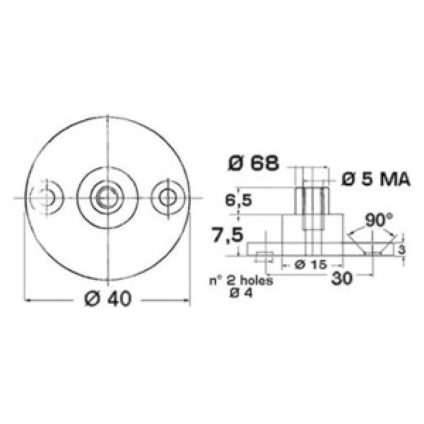 Plättchen mit Bolzen Ø 6 mm