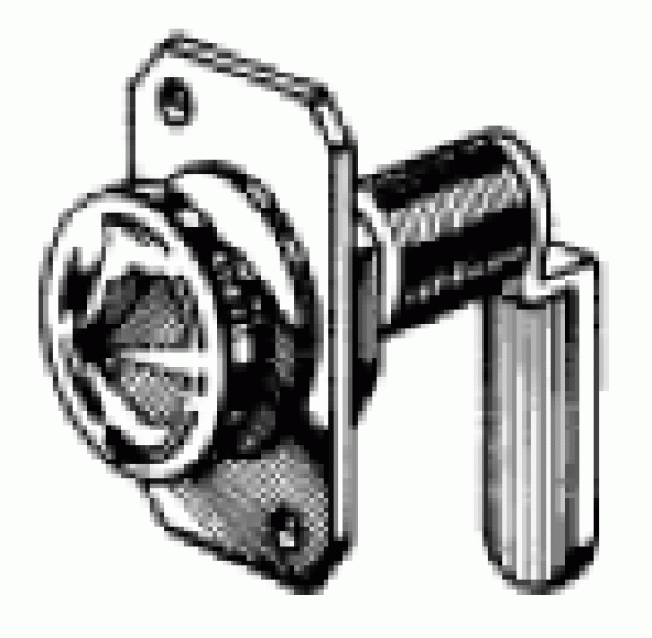 Drehverschlußriegel Messing, vernickelt 16 mm