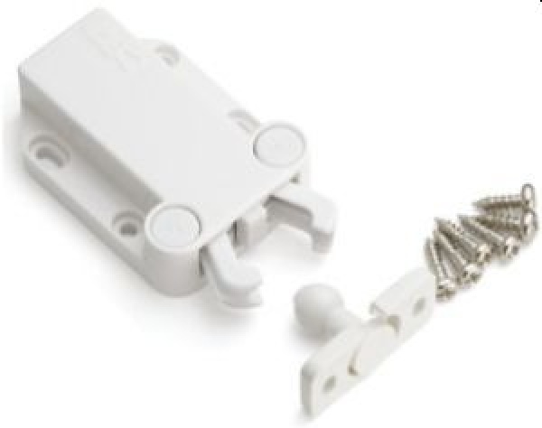 Nichtmagnetischer Kontaktriegel mit aufgesetztem Schließblech, Weiß