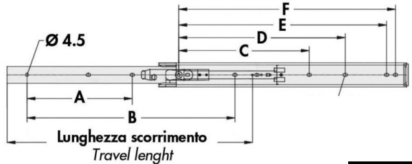 VA-Stahl-Laufschiene 304 mm