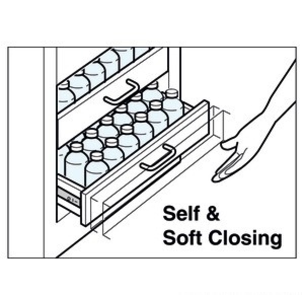 Soft-close Schienen f.Schubladen 353-350mm