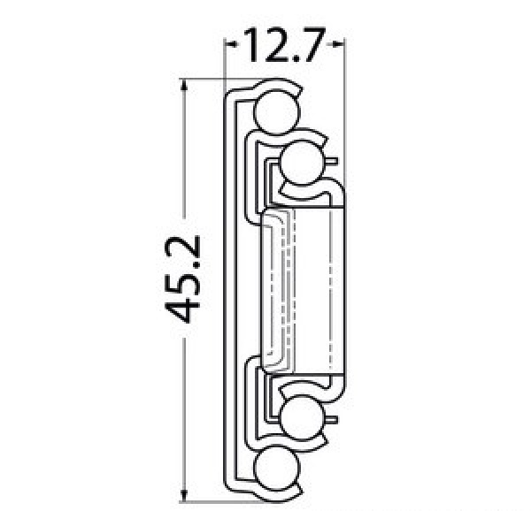 Soft-close Schienen f.Schubladen 455-450mm