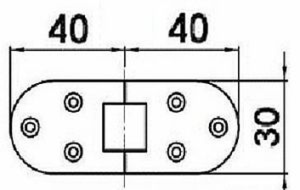 Präzisions-Mikroguss-Scharnier, Drehwinkel 180°, 80 x 30 mm