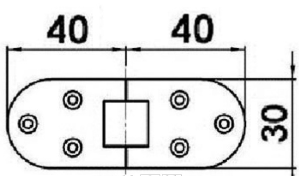 Präzisions-Mikroguss-Scharnier, Drehwinkel 180°, 80 x 30 mm