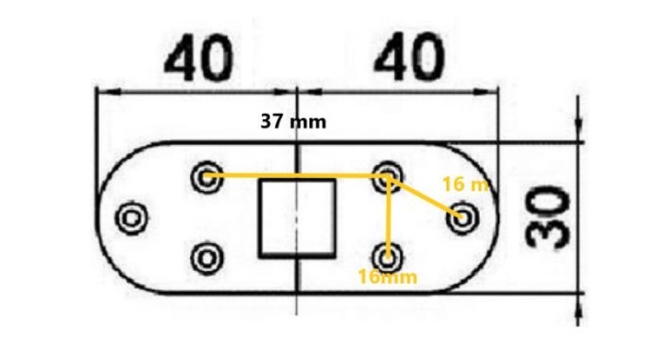 Präzisions-Mikroguss-Scharnier, Drehwinkel 180°,  80 x 30 mm